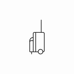 Obraz premium wheeled suitcase side icon sign vector