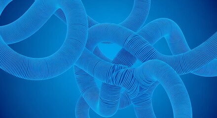 Abstract blue wavy lines form a complex interconnected network pattern