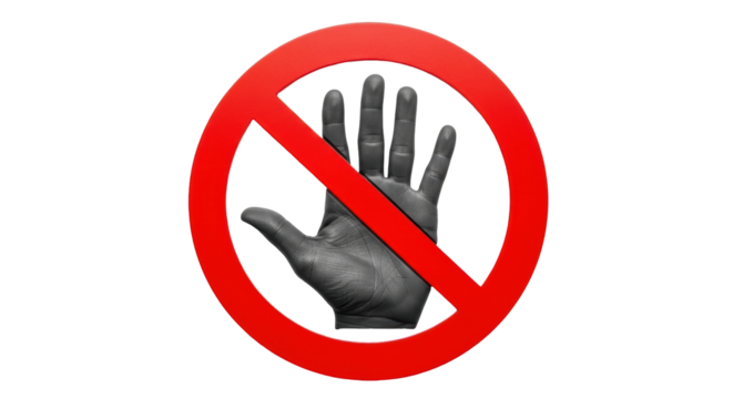 Isolated No Entry Hand Sign