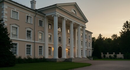 Obraz premium Exclusive manor with elegant columns, premium residence