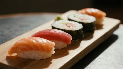 Sushi, applicable in Japanese cuisine promotion, culinary education and restaurant menus.