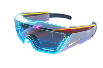Futuristic glasses with glowing lines