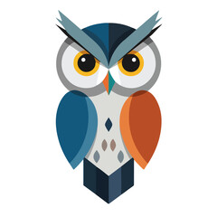 Flat design illustration of an animal logo, owl logo vector on white background. Adobe Illustrator Artwork