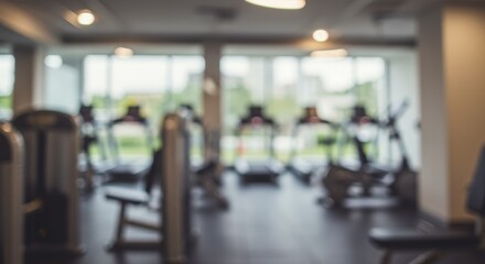 Blurred Gym Fitness Area Background