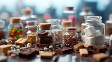 Assorted spices jars wooden table cooking culinary lifestyle product photography image