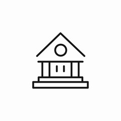 government building pillars icon sign vector