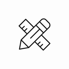 pencil and ruler icon sign vector