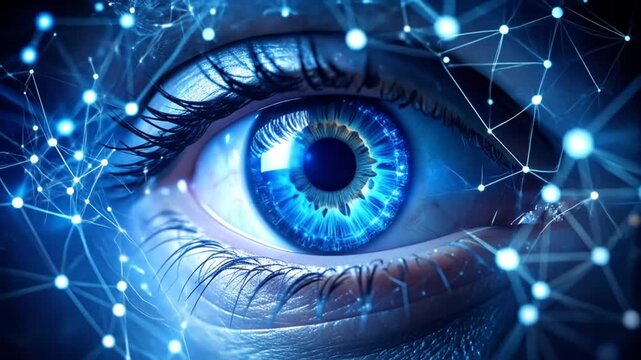 Futuristic Vision: Digital Eye Network Connecting Through Technology and Artificial Intelligence