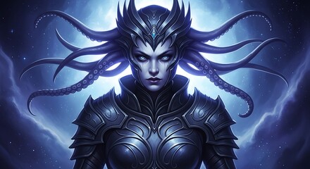 Powerful Female Warrior, Focused and Determined.