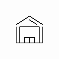 warehouse building storage icon sign vector