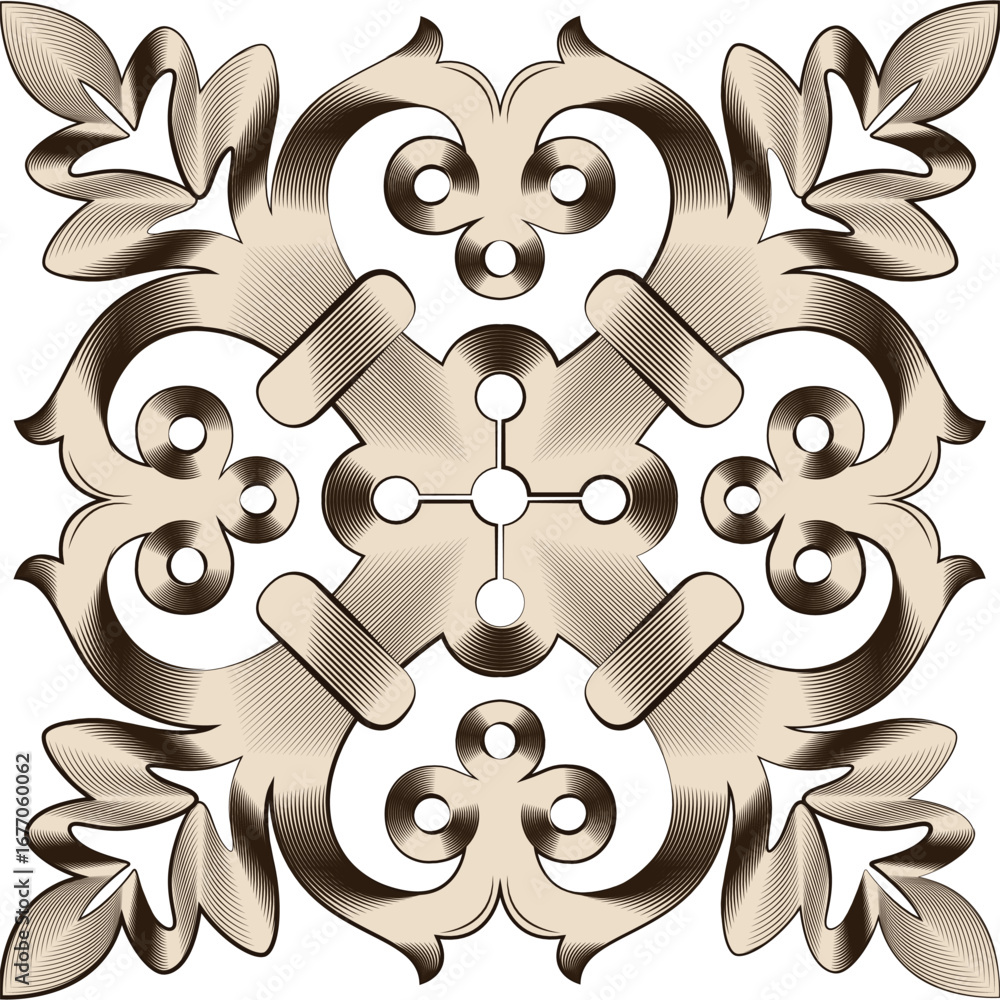 Poster decorative elements classical symmetric repeating curves decor vector design