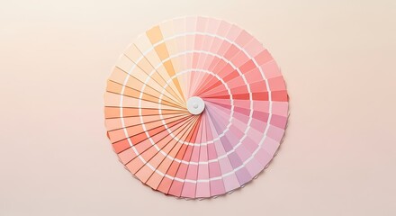 Obraz premium Spiral color swatch fan displaying warm hues of pink orange and yellow