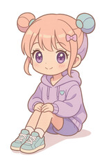 baby girl with a doll