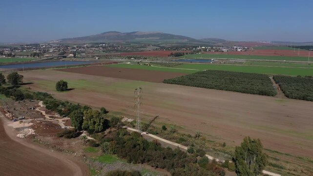 Gideon Grove, Nahal Harod Trail from a drone in Israel