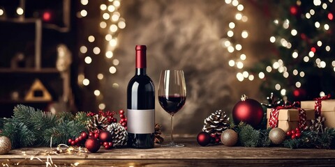 Red wine as the centerpiece of a charming holiday gathering. 