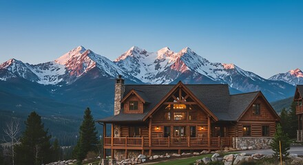 Rustic cabin near riverfront, country estate captured in soft natural light, refined and minimalist look captured in soft na