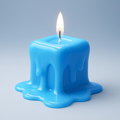 Melting Blue Candle:  Relaxing Background & Texture
