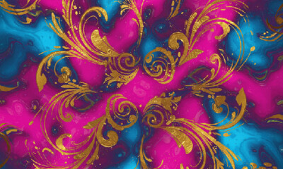 Bright Neon Colors with Gold Embellishments