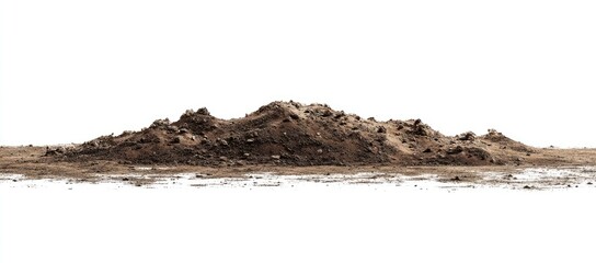 Isolated pile of brown dirt