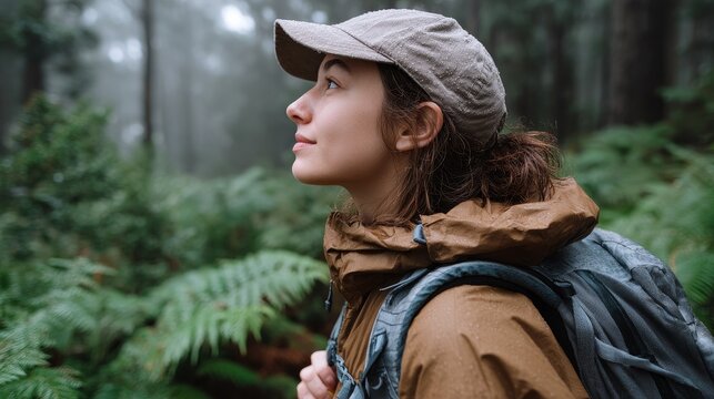 Adventurous couple hiking through dense tropical jungle nature walk holiday exploration lush environment close-up view - Powered by Adobe