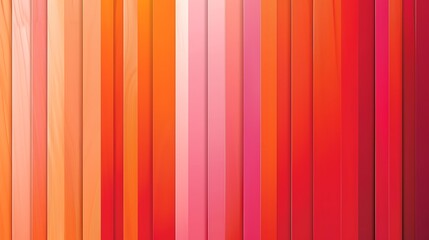 Obraz premium Vertical Stripes Abstract Geometric Art with Gradient from Orange to Red, Warm Color Palette and Soft Gradient Effect, Artistic and Fluid Design