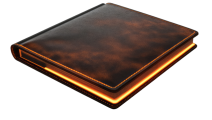 Illuminated leather-bound book