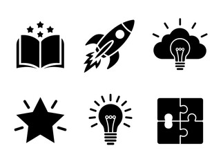Creativity, Idea and Puzzle Concept Icons