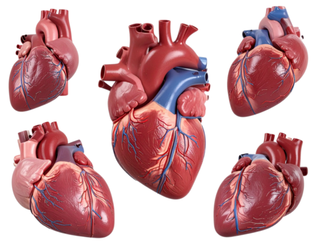 flowers isolated on white - Firefly_Set of realistic human heart isolated on transparent and white background