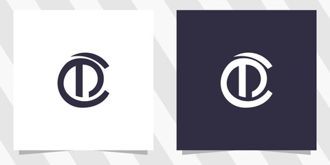 letter cp pc logo design vector