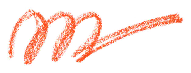 Red colored pencil drawing isolated on transparent background