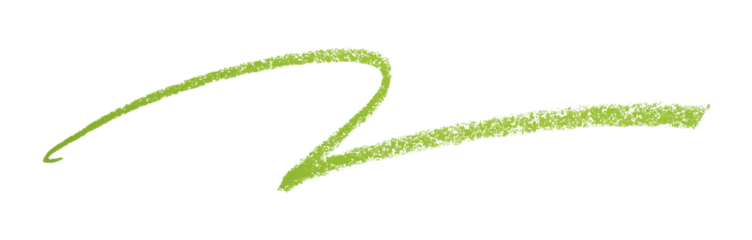 Green colored pencil drawing isolated on transparent background