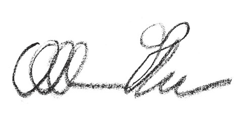 Black pencil hand writing strokes set on transparent background