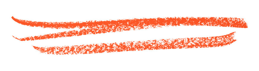 Red colored pencil drawing isolated on transparent background