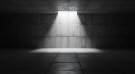 Empty Concrete Room with Spotlight.