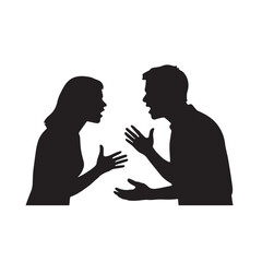 Couple Silhouette Illustration Having Argument