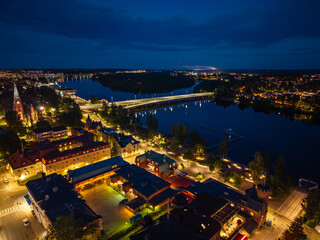 Umea city in Sweden drone photo