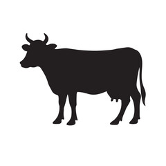 Cow Silhouette Side Profile Illustration