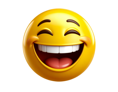 3D laughing emoji transparent background