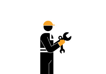 Mechanic with Wrench: Industrial Repair and Maintenance.