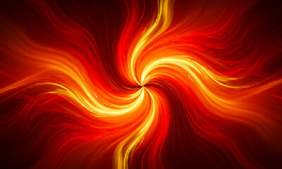 Gold and Red Swirling Abstract Art