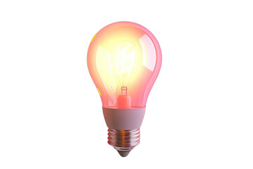 A pink glowing light bulb