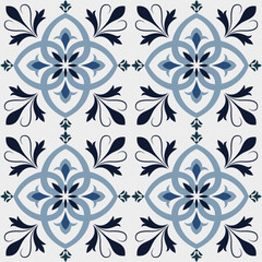 Geometric Pattern With Circular Decor Ceramic Tiles Vector Design