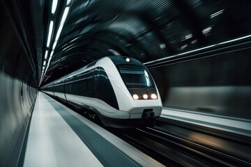 Obraz premium Smart technologies driving the evolution of high-speed trains.