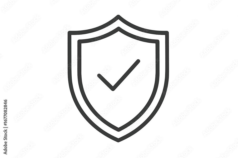 Poster security shield with check mark icon. protection, safety, and privacy concept. data secure, antiviru