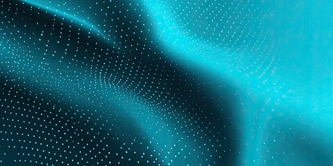 Abstract teal digital pattern with glowing points