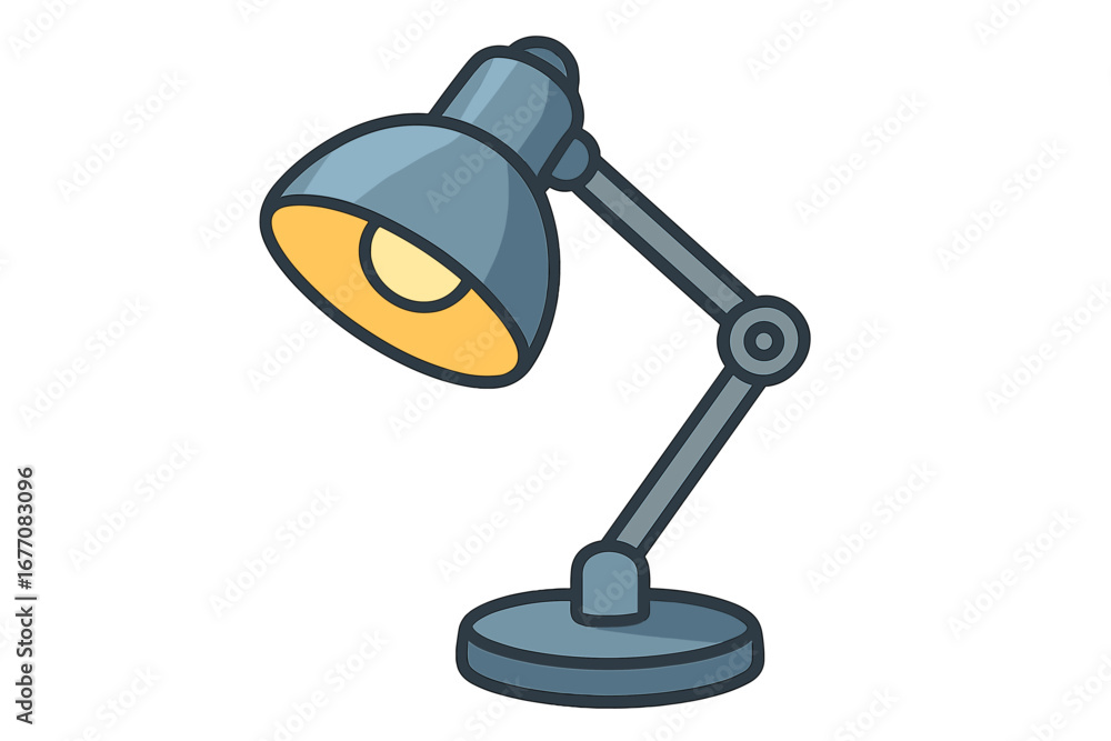 Poster desk lamp vector cartoon illustration. adjustable table lamp icon for graphic and web design. concep