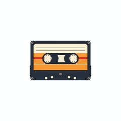Fototapeta premium a retro vector illustration of a vintage audio cassette tape.