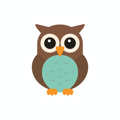 A charming vector illustration of a cute little owl.
