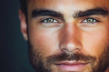 Stylish young man with hazel eyes and beard