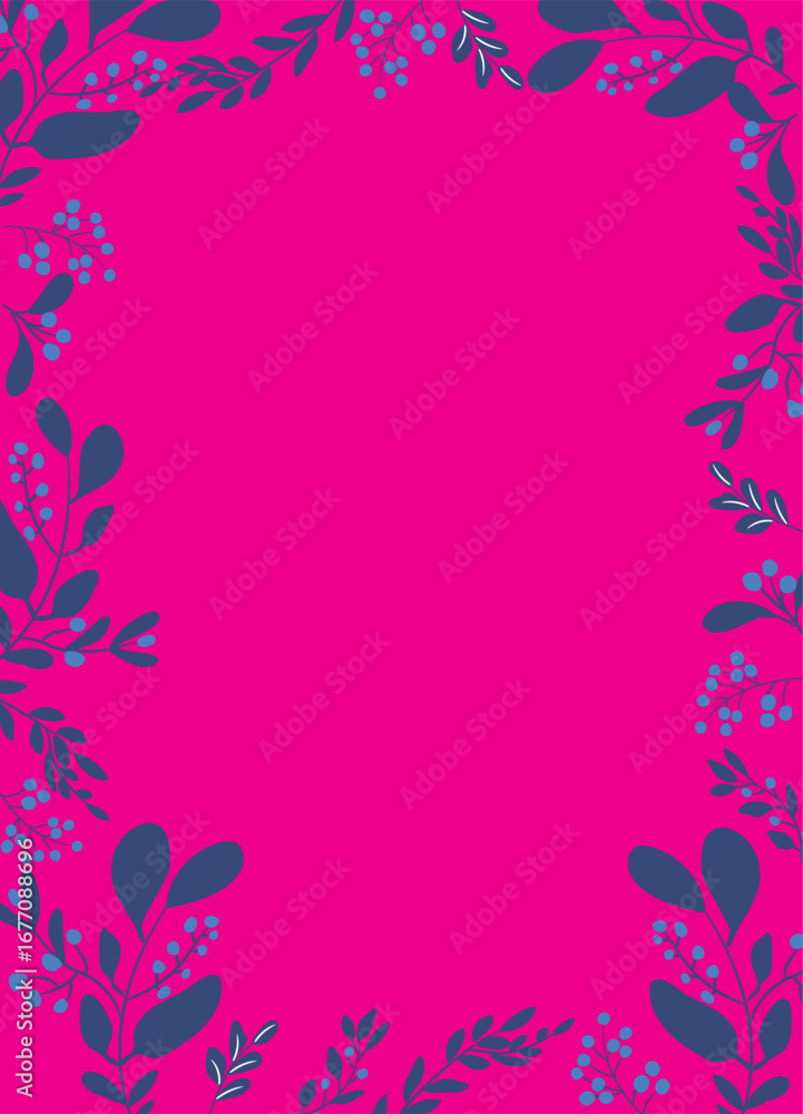 Aufkleber leaves with pink color abstruct background vector design